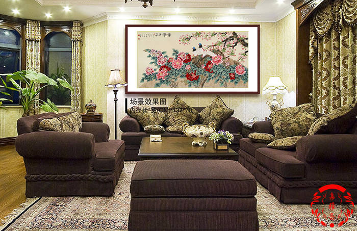 客厅沙发后面挂什么画好 这几款吉祥花鸟画更让你怦然心动 第3张